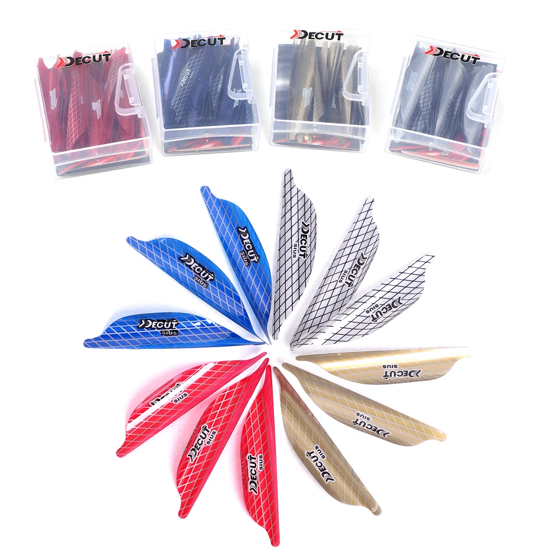 

50pcs Archery Spin Vane Arrow Fletching Feathers for Outdoor Sports Training,Left/Right Spiral Wing,Hunting Shooting Accessorie