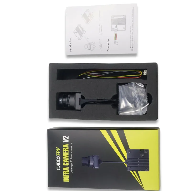 CADDX Infra V2 Night Vision FPV Camera 0 Lux No Light 1500TVL Super WDR 131° FOV Analog VTX Kit Sensor for FPV Drone Racing 4:3