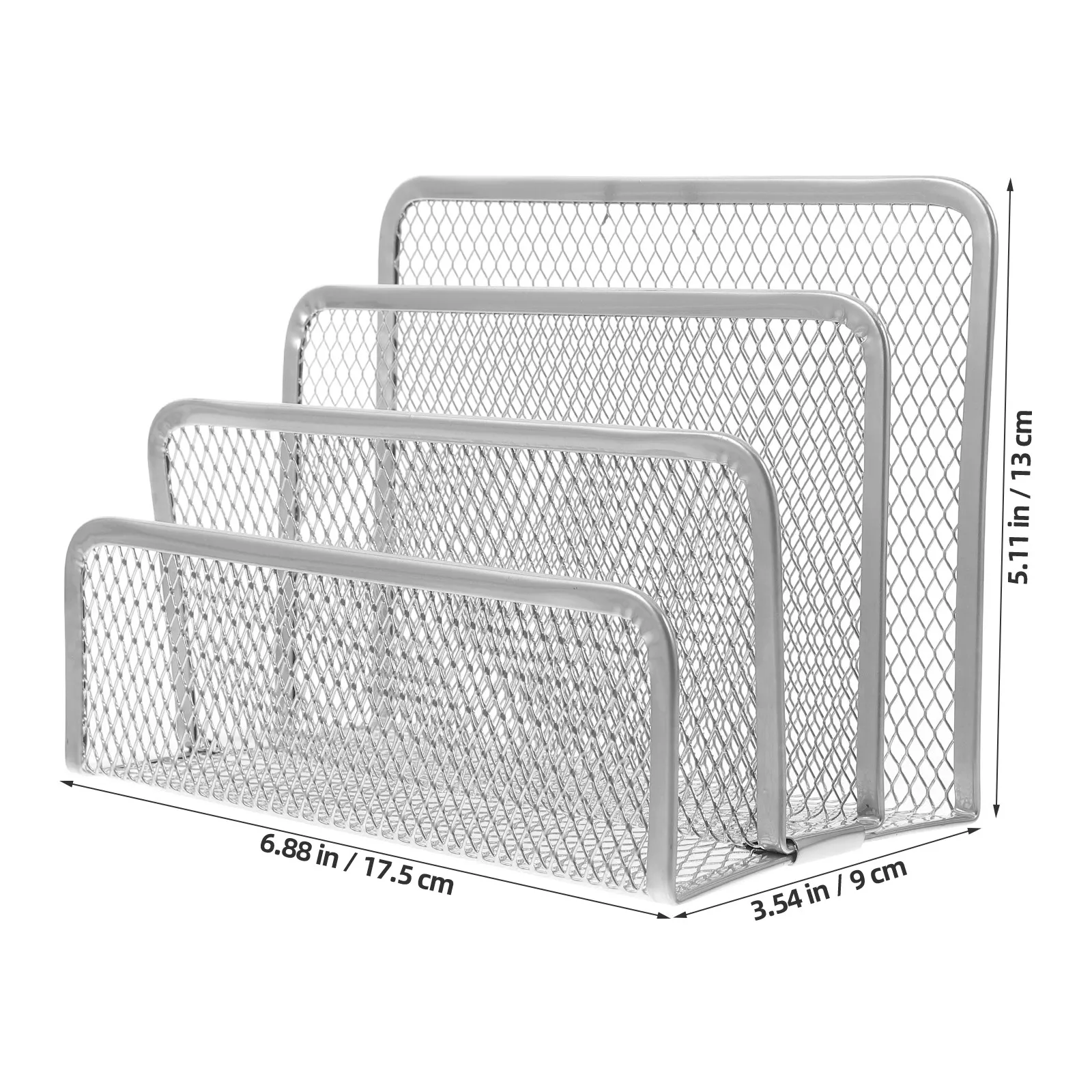 3-Grid Metal Book Stand Modern Desktop Organizer Mail File Organizer Office File Shelf Desk Holder Book Bracket Magazine Paper