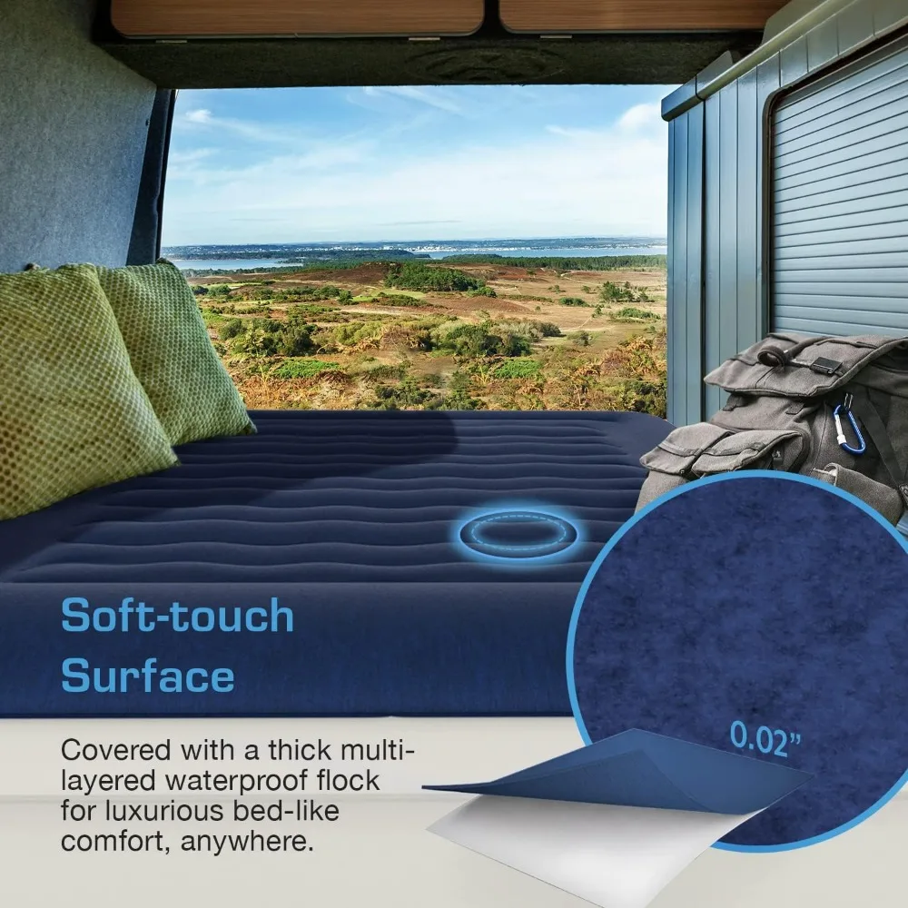 مرتبة هوائية مزدوجة فاخرة مع مضخة كهربائية ووسائد مرتفعة - سرير مرتفع قابل للنفخ للاستخدام الفردي