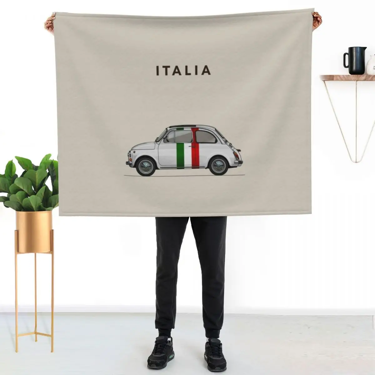 FIAT Italia Throw Blanket Lightweight Warm Blanket for Indoor Outdoor Use