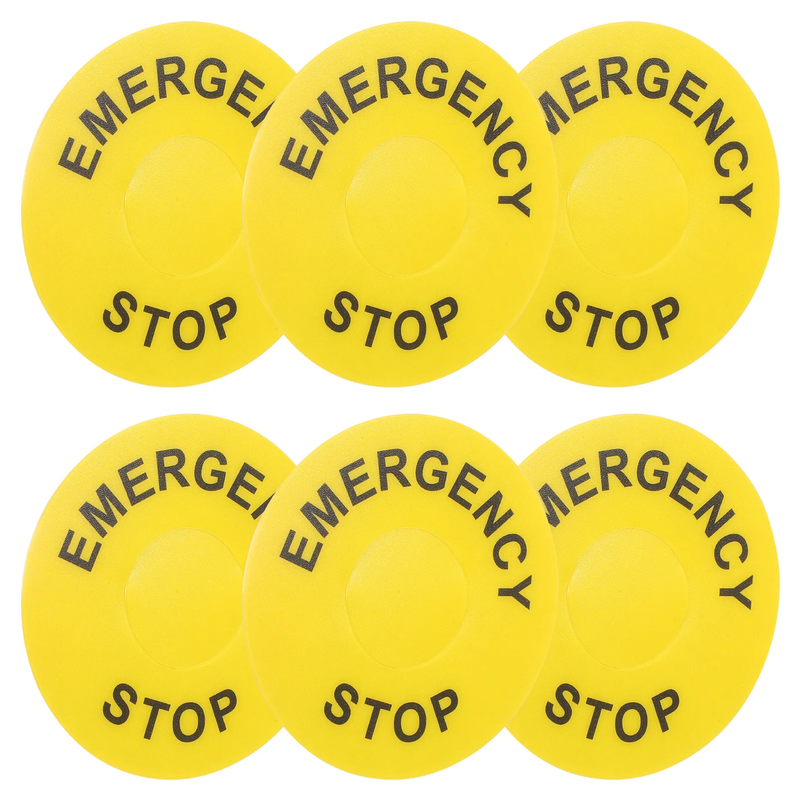 

6 Pcs Specimen Protective Film Emergency Stop Button Label Sign Stickers Customized Warning Light Frame Yellow