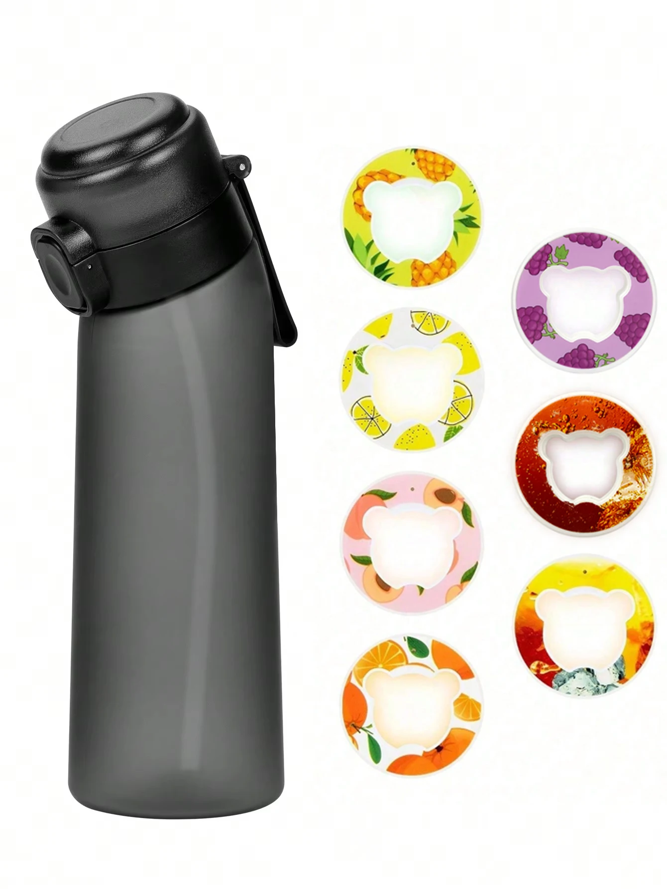 1pc 800ml Air Water Bottle With 1pc Random Flavor Pods Portable Transparent With Straw Leak Proof Suitable for Outdoor Sports