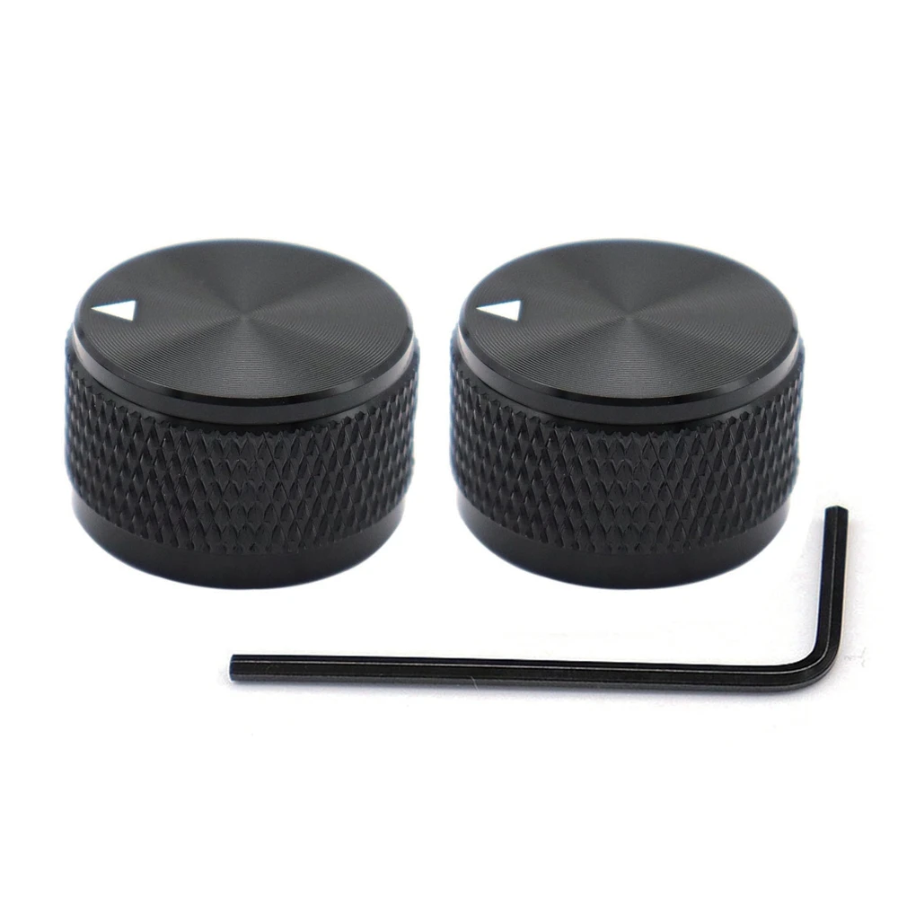 1 Stück/2 Stück Aluminium-Gitarren-Metallknöpfe, 6 mm Metall-Topfknöpfe mit Anzeige und Stellschraube für Gitarre/Bass/Audioausrüstung – Detail 3