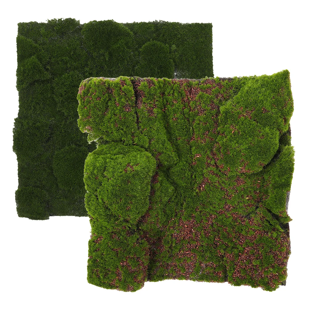 

2 Pcs Lawn Simulated Moss Artificial Grass Plastic Scene Accessories for Decorating