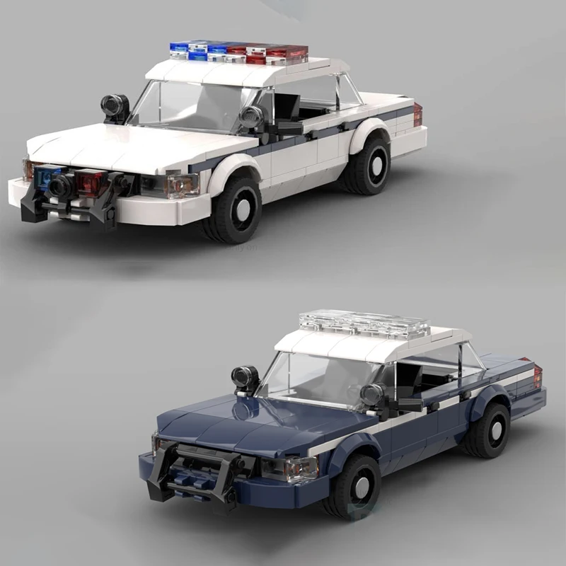 

MOC City Ретро строительный блок автомобиль полицейский перехватчик V2V3 модель DIY сборка строительный блок игрушка детский подарок на день рождения