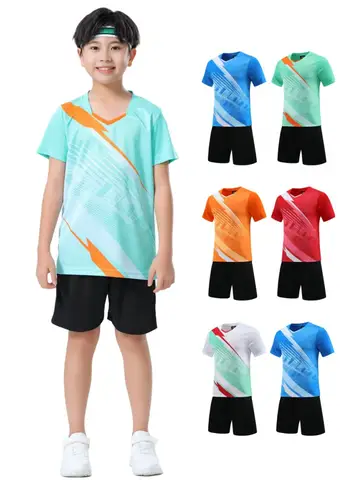 어린이 배드민턴 유니폼 세트 탁구 배구 훈련 대회 스포츠 팀웨어 여자 스포츠 의류