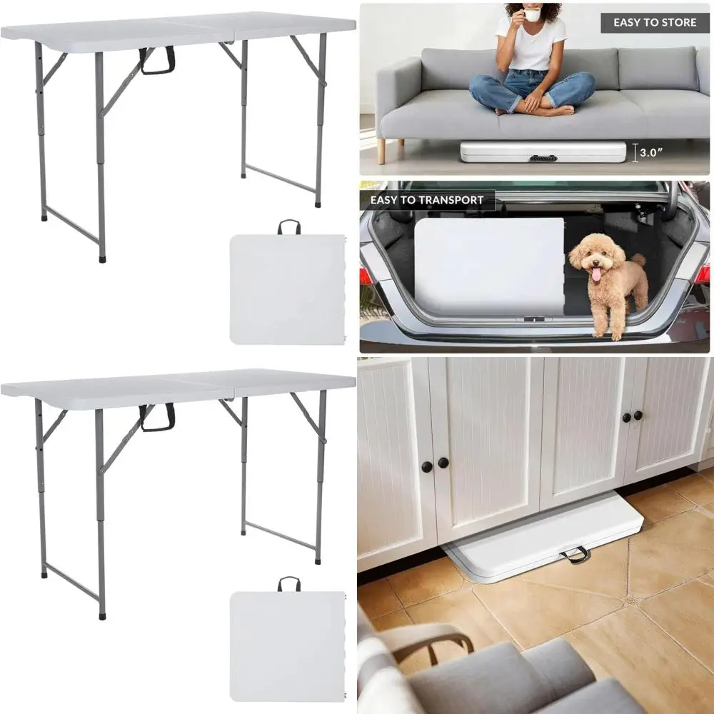 

Портативный складной пластиковый стол повышенной прочности с ручкой, идеально подходит для использования на открытом воздухе, вечеринок, пикников, кемпинга и мероприятий.