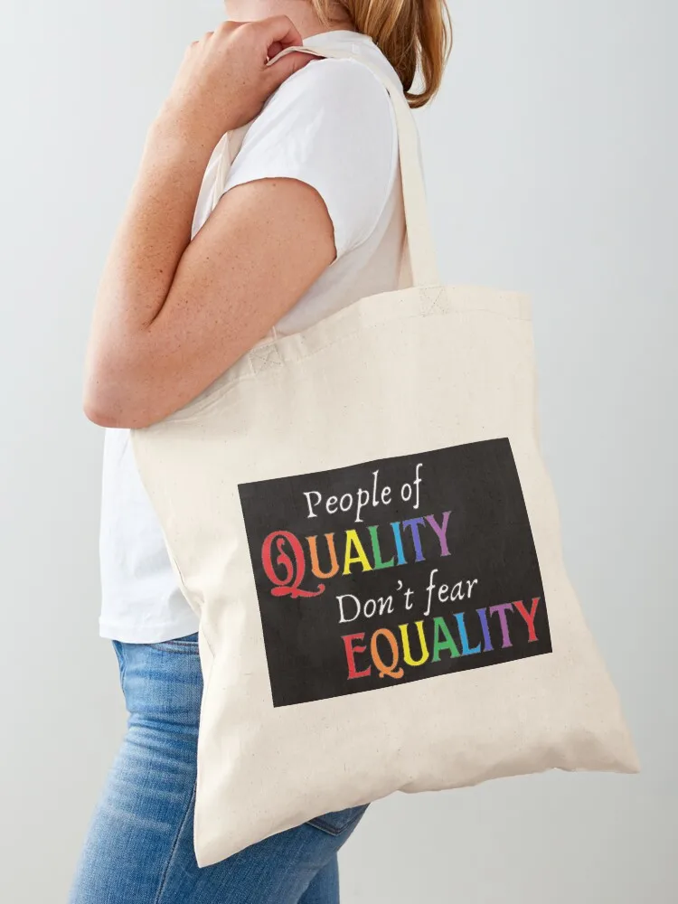 

People of Quality Rainbow on Black Tote Bag tote bags cloth bags shopper bag women hand bag Women's beach bags