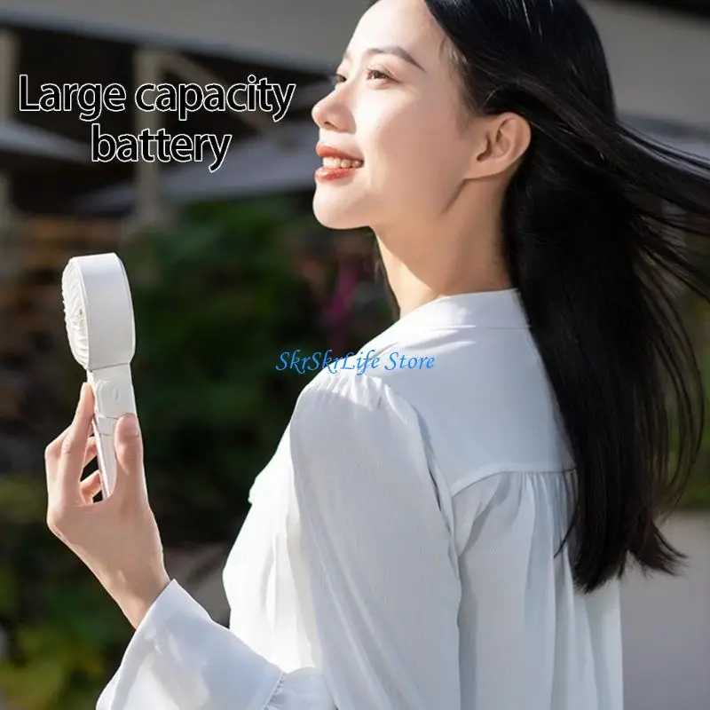 

E65E Desk Fan with Phone Stand and Neck Hanging Function Digital Temperature Control