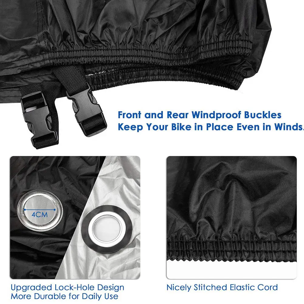 UV Protect Dustproof Waterproof Outdoor Snow Rain Proof Coat Motorcycle Cover for Motorcycle Motorbike with Reflective Strap