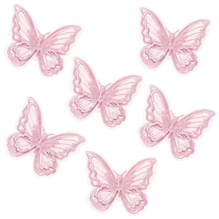 

Butterfly Hair Clips 6Pcs Lace Embroidery Flower Butterfly Hair Bow Pins Wedding Hair Accessories for Women GHalloween Party De