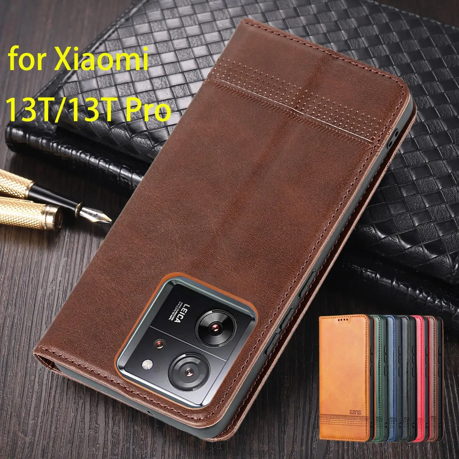 

Deluxe Magnetic Adsorption Leather Fitted Case for Xiaomi 13T /Xiaomi Mi 13T Pro Flip Cover Protective Case Capa Fundas Coque