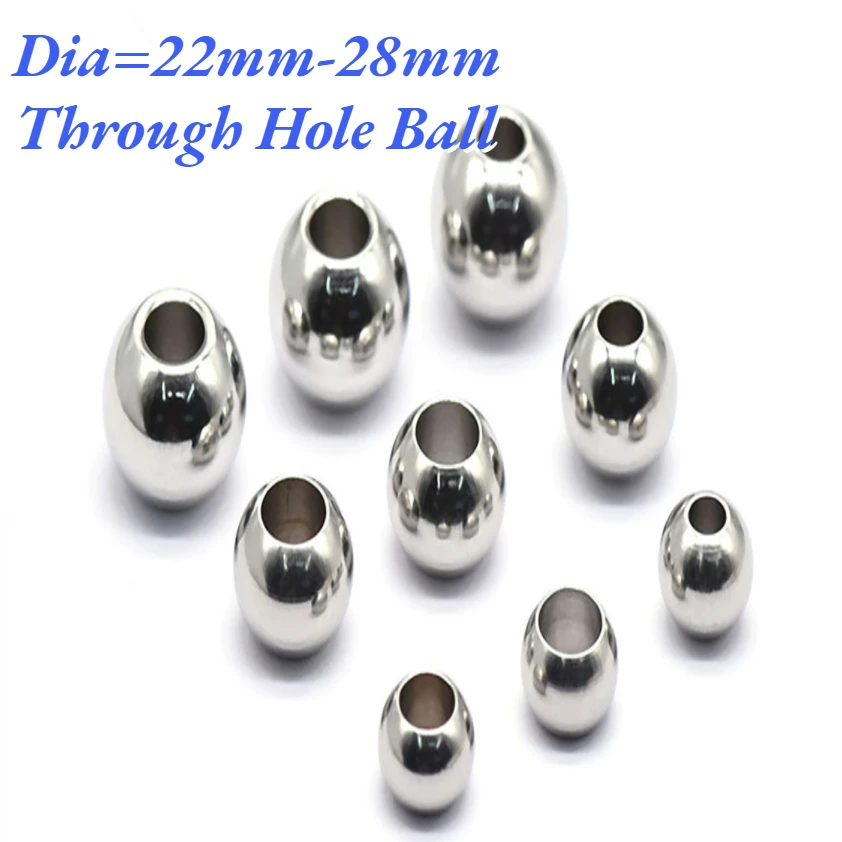 

1pc High Quality Drilling Ball With Hole Solid Stainless Steel Drilling Beads Solid Round Through Hole Beads Diameter=45mm-50mm