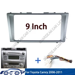 9 Inches Car Stereo Dash Radio Fascia Kit Installation Trim Panel Frame Double For Toyota Camry 40 50 2006-2011 stereo dash
