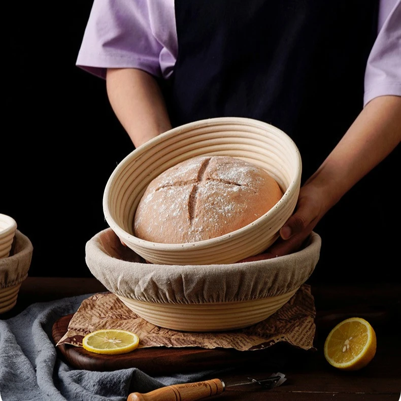 

Natural Rattan Fermentat Basket Handmade Baking Molds for Sourdough Pastry and Pastry Accessories Dough Proofing Wicker Banneton