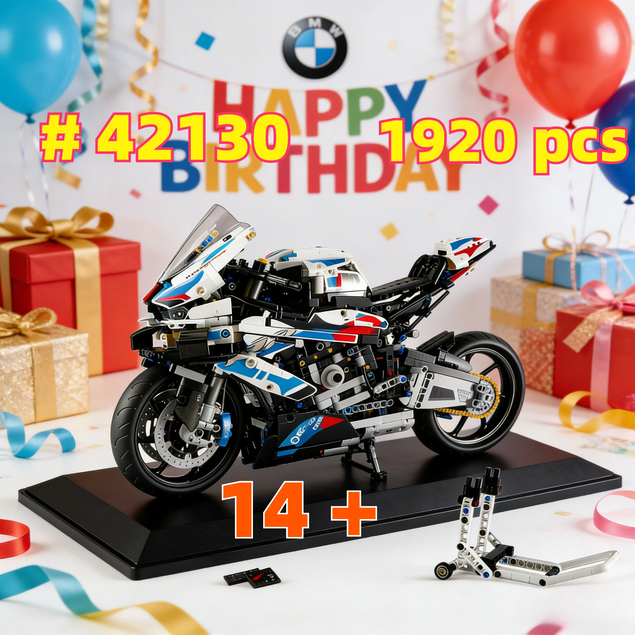 

Популярный конструктор BMW Motorcycle 42130, идеально подходит для подарков на день рождения, совместим с деталями Lego, 1920 деталей.