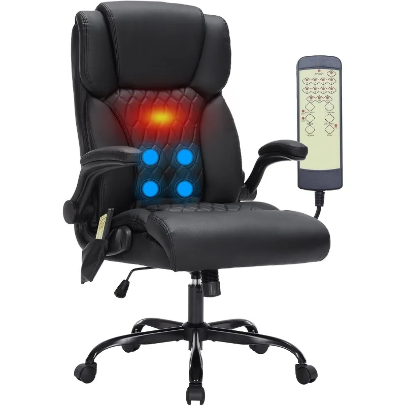 

Massage & Heat Office Chair, 400LBS Ergonomic Executive Chair for Big & Tall, High Back Home Office & Gaming Desk Chairs for Hea