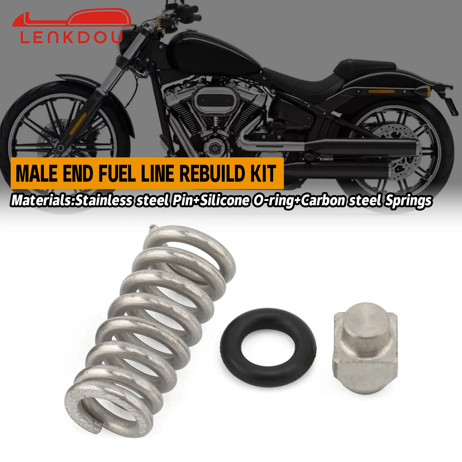 Motorcycle Male End Fuel Line Rebuild Kit For Harley Touring Road King Sportster XL Dyna Softail With Fuel Injected 2001-2024