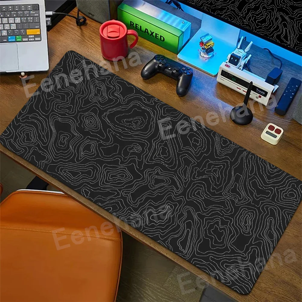 

XXL Topographic Map Art Mouse Pad Computer Anime Keyboard Mouse Mat Large Mousepad Keyboard Gamer Decoracion Desk Mat 900x400