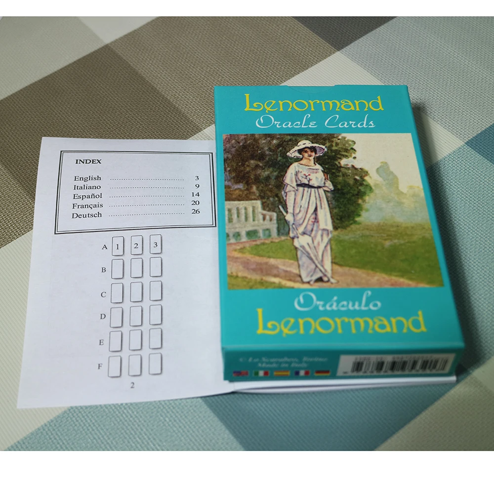 Novo lenormand oracle cartões tarô para iniciantes completo espanhol tarô cartões francês italiano inglês alemão com guia