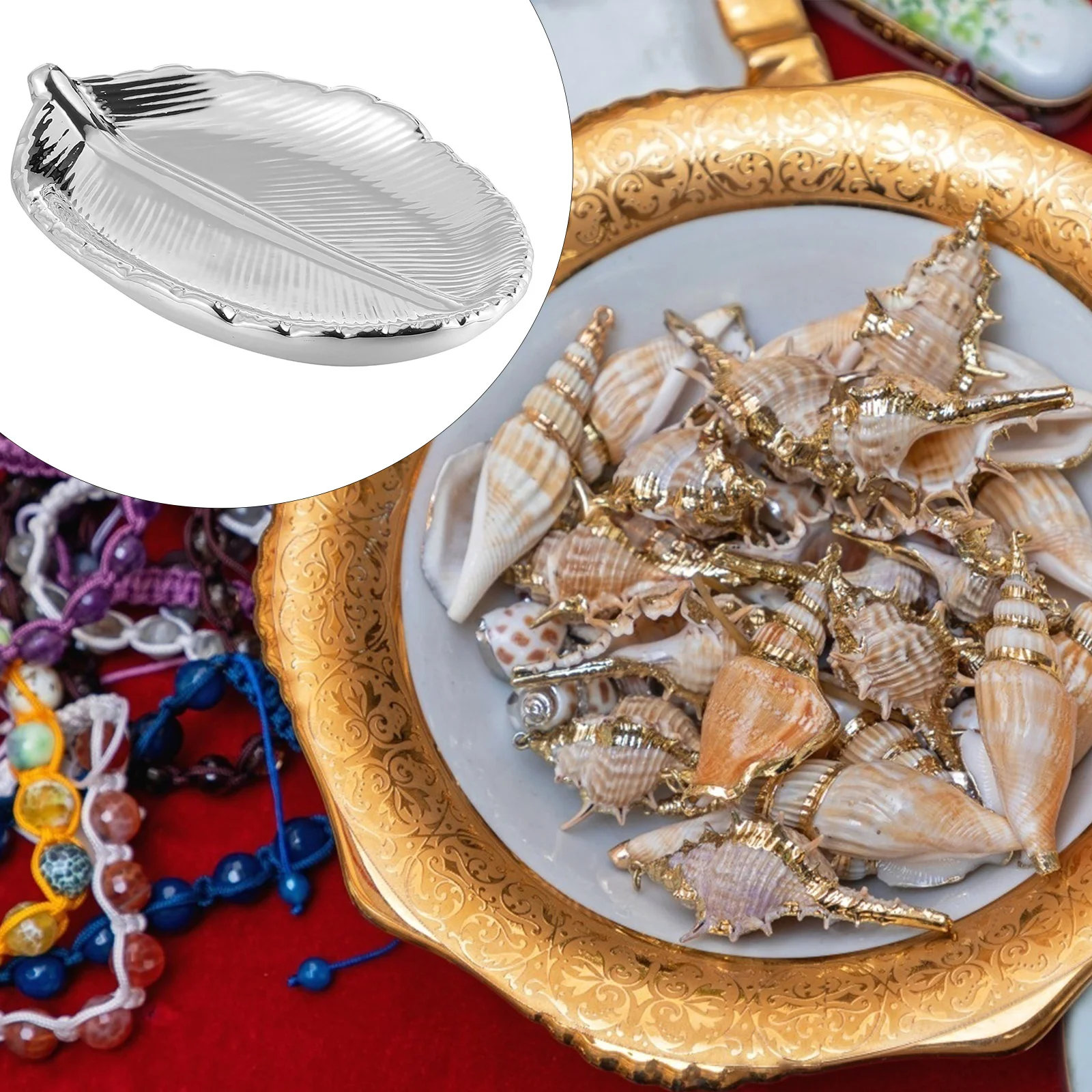 

Керамический поднос для хранения ювелирных изделий, блюдо для колец и сережек, скандинавский стиль, дизайн листьев, домашний декор, органайзер, подарок для женщин, свадьба