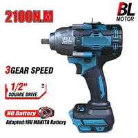 2100N.M Brushless Cordless Electric Impact Wrench Rechargeable 1/2\