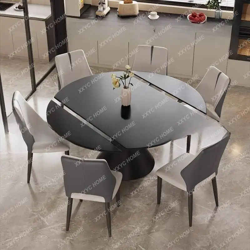 XX.Minimalist Legs Dining Tables Items Style Party Black Extending Dining Tables Set Luxury Furniture For