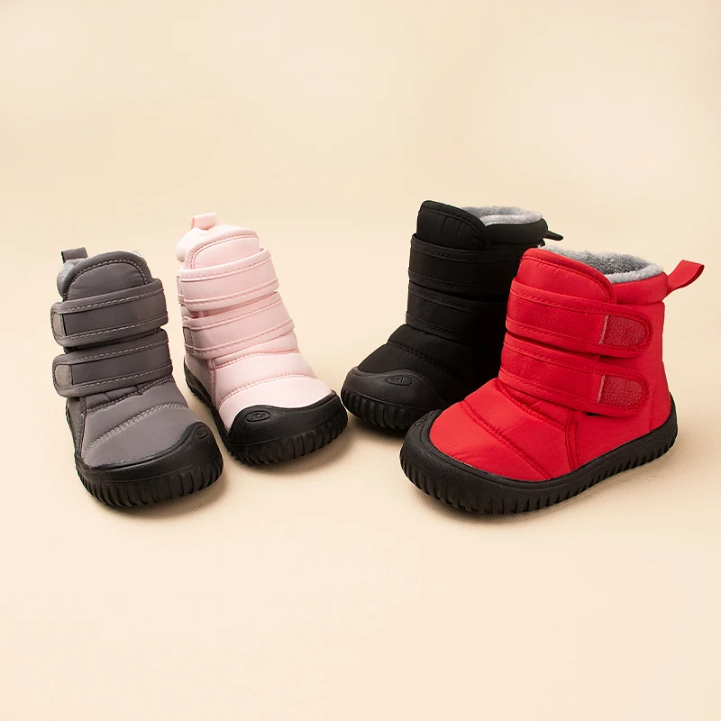 Toddlers Winter New Outdoor Waterproof Lovely Snow Boots Children Good-quality Soft Sole Plush Shoes EW8090