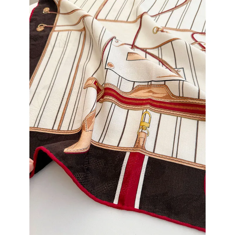 70% 울 30% 실크 여성용 스카프 - 패셔너블하고 우아하며 따뜻한 머리 스카프, 자카드 패턴, 65*65cm