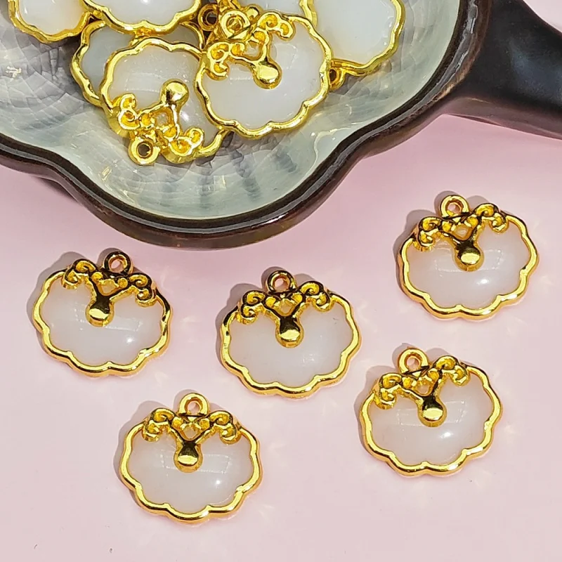 20pc Set Alloy Glaze Peace Buckle Jade Buckle Pendant HandmadediyWoven Bracelet Small Material