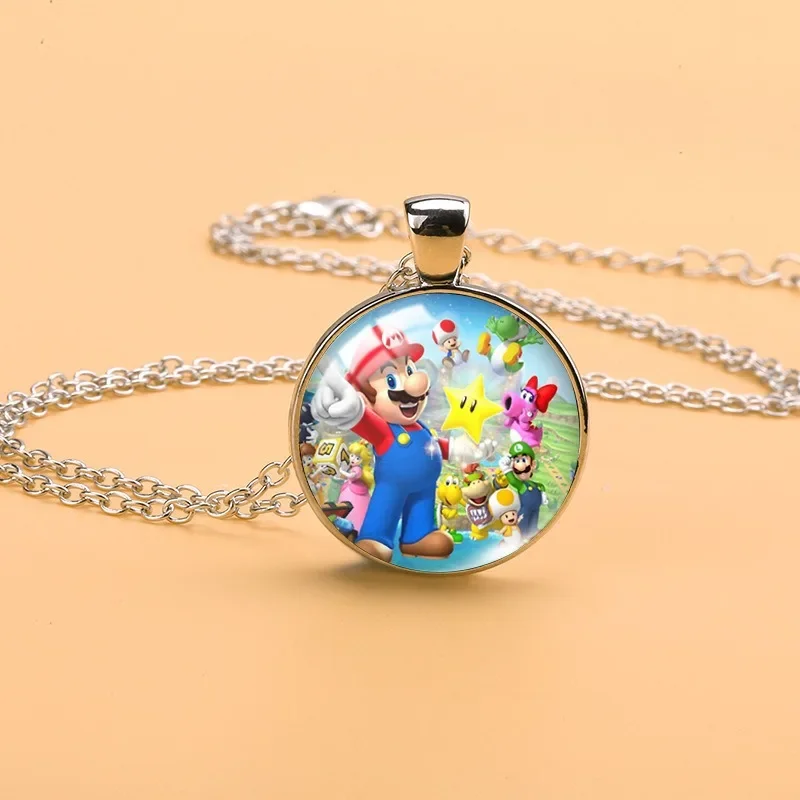 

Marios Figure Luigi Bowser Peach Princess Cosplay Chains Necklaces Kids Toys Jewelry Accessories