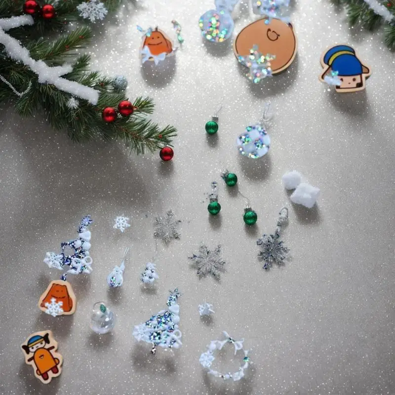 Schicke Yuletide-Schleife, mehrfarbiger Schneeflockenbaum, Nagelkunst-Patches, glamouröse Nagel-Illustrationsaufkleber, Damen-Nagelzubehör, Geschenk