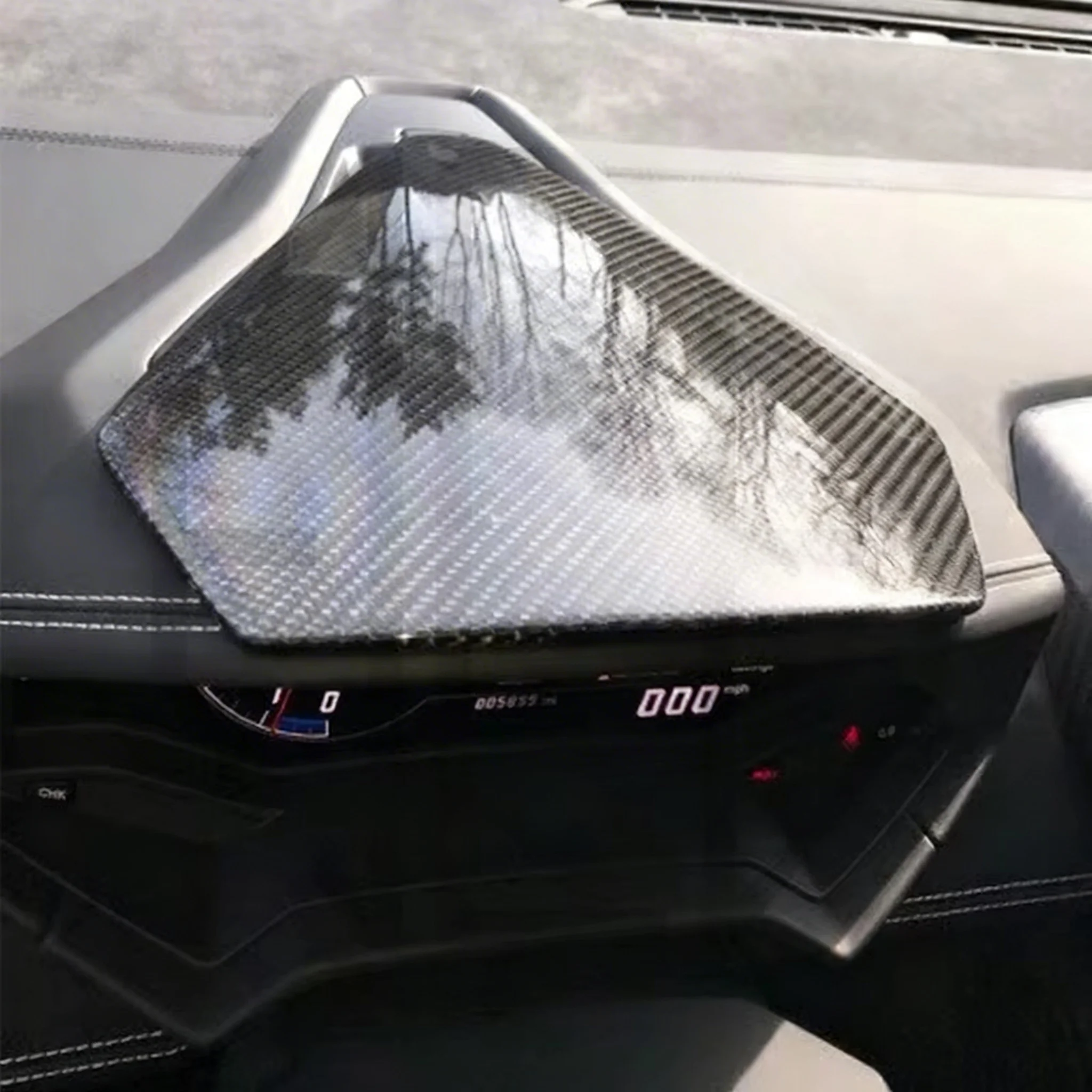 For Lamborghini Huracan LP580 2014-2021 Real Carbon Fiber Car Dashboard Display Decorative Cover Trims Interior Car Accessories