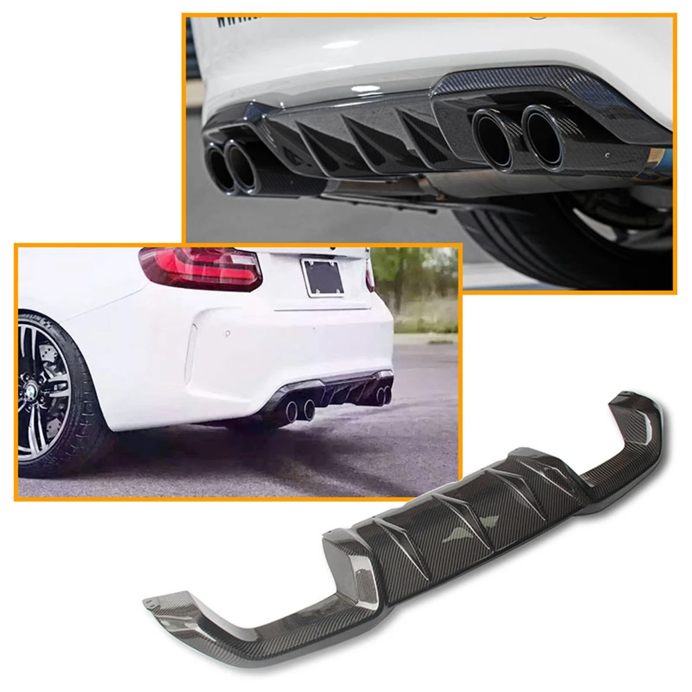 Carbon Fiber Rear Bumper Diffuser Lip Exhaust Spoiler Plate Boot Splitter For BMW F87 M2 Coupe 2 DOOR 2016-2017