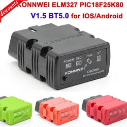 KONNWEI ELM327 V1.5 OBD2 Scanner PIC18f25k80 Bluetooth-Compatible 5.0 KW902 ODB2 ELM 327 V1 5 Auto Scanner OBD 2 Diagnostic Tool