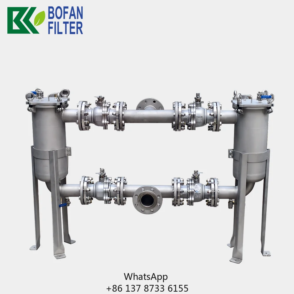 Stainless Steel Duplex Bag Filter Parallel Online Switch Liquid Filter
