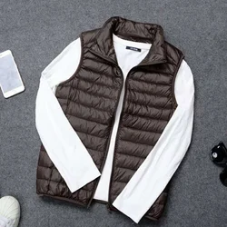 2025 New Sleeveless Men's Ultralight Down Tank Top Slim Fit Jacket Men's Fashion Lightweight Windproof Warm Tank Top Portable