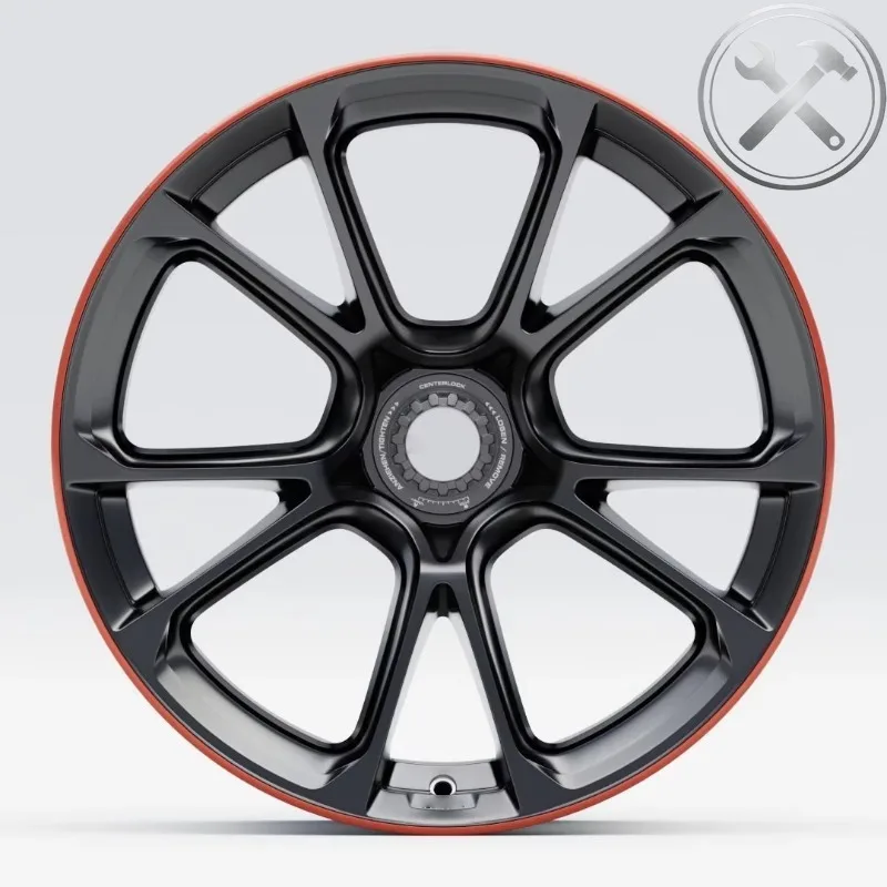 Custom Dimensioned Deeply Recessed Forged Aluminum Racing Wheels with Center Lock High Performance Sports Car Refit Rims