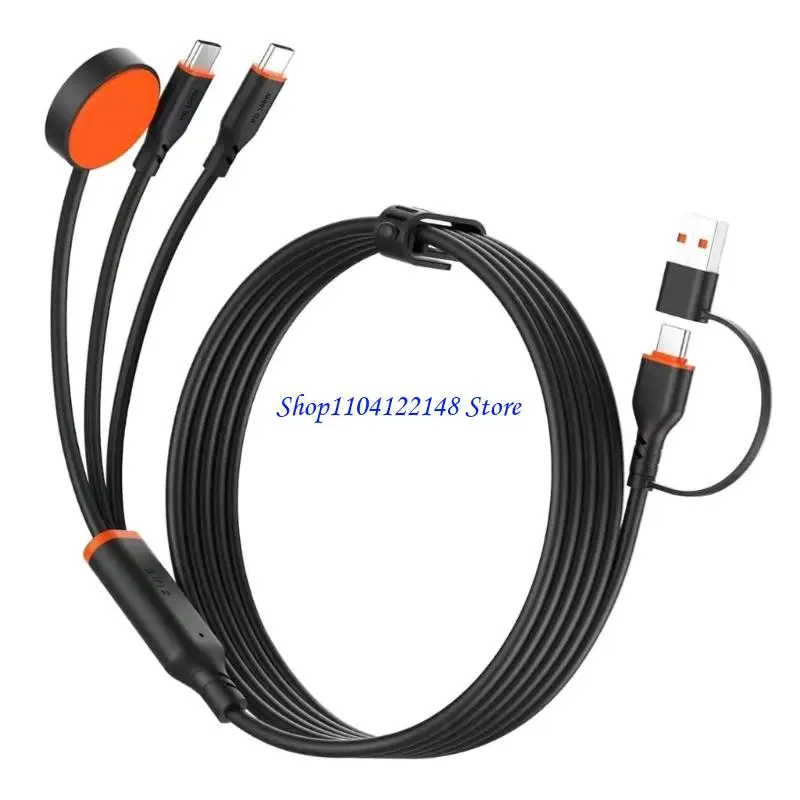 P9FA USB C Multi Charging Cable with 100W Charging Connection, Silicone Coating, Molded and Watch Charging Cord