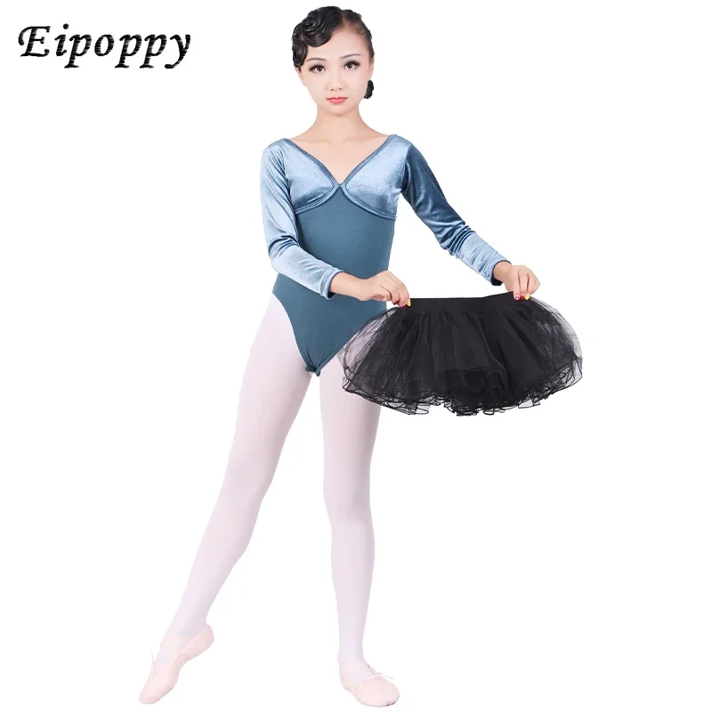 

Children's Dance Clothing Girls' Autumn Practice Clothes Girls' Long-Sleeved Performance Clothes Pettiskirt Girls' Ballet