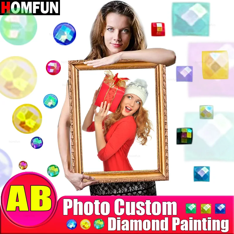 

HOMFUN AB DIY фото на заказ алмазная живопись картина стразами Алмазная вышивка бисером подарок вышивка крестиком 5D домашний декор