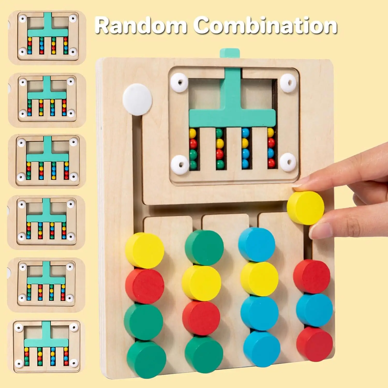 Montessori Wooden Color Matching Puzzles Preschool Learning Toys Matching Brain Teasers Logic Game for kids 3 4 5 6 7 Years Old