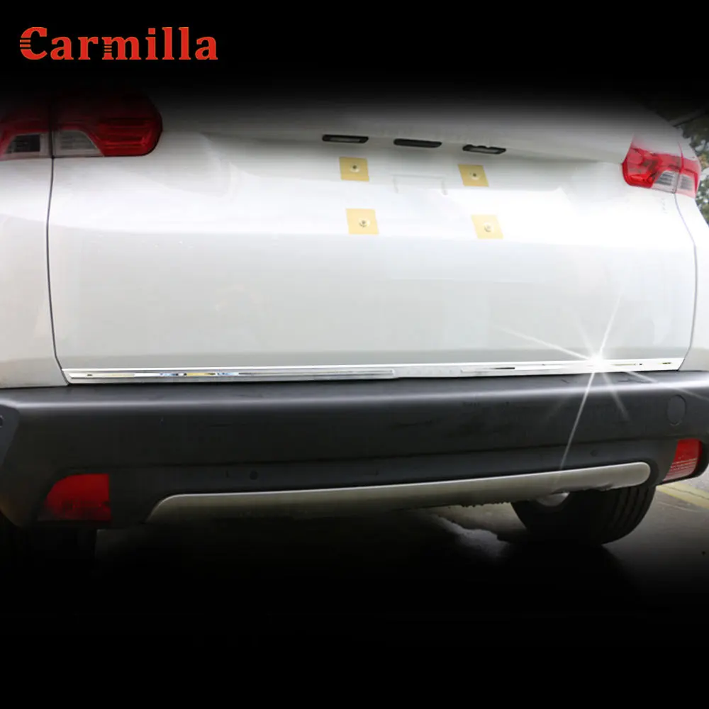 Stainless Steel Car Rear Tail Trunk Molding Cover Trim Sticker For Peugeot 2008 2014 2015 2016 2017 2018 2019 Accessories