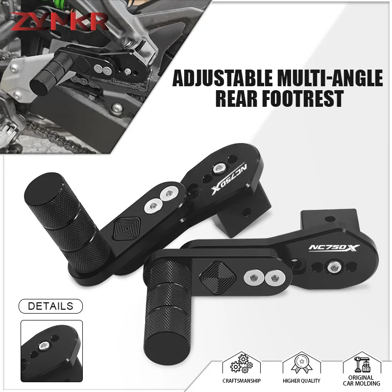 New Motorcycle Rear Passengers Footrest For NC700X 750S NC750X 750S Adjustable Multi-angle Telescopic Foot Pegs Foot Rest Pedals