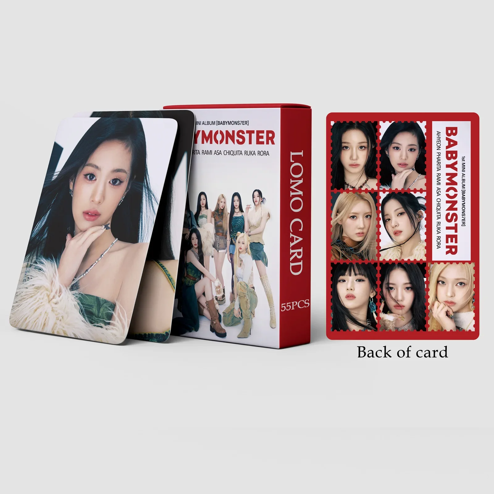 55pcs/set Kpop BABY MONSTER Lomo Cards SHEESH BABYMONSTER  HARAM Photo Album Photocards for Fans Collection
