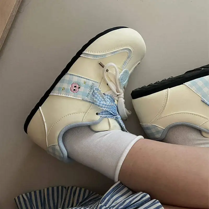 

Chic Korean Sle Student Sports White oes Women's Cute Pink Fluffy Casual Board oes round Toe Me Inner Rubber Sole