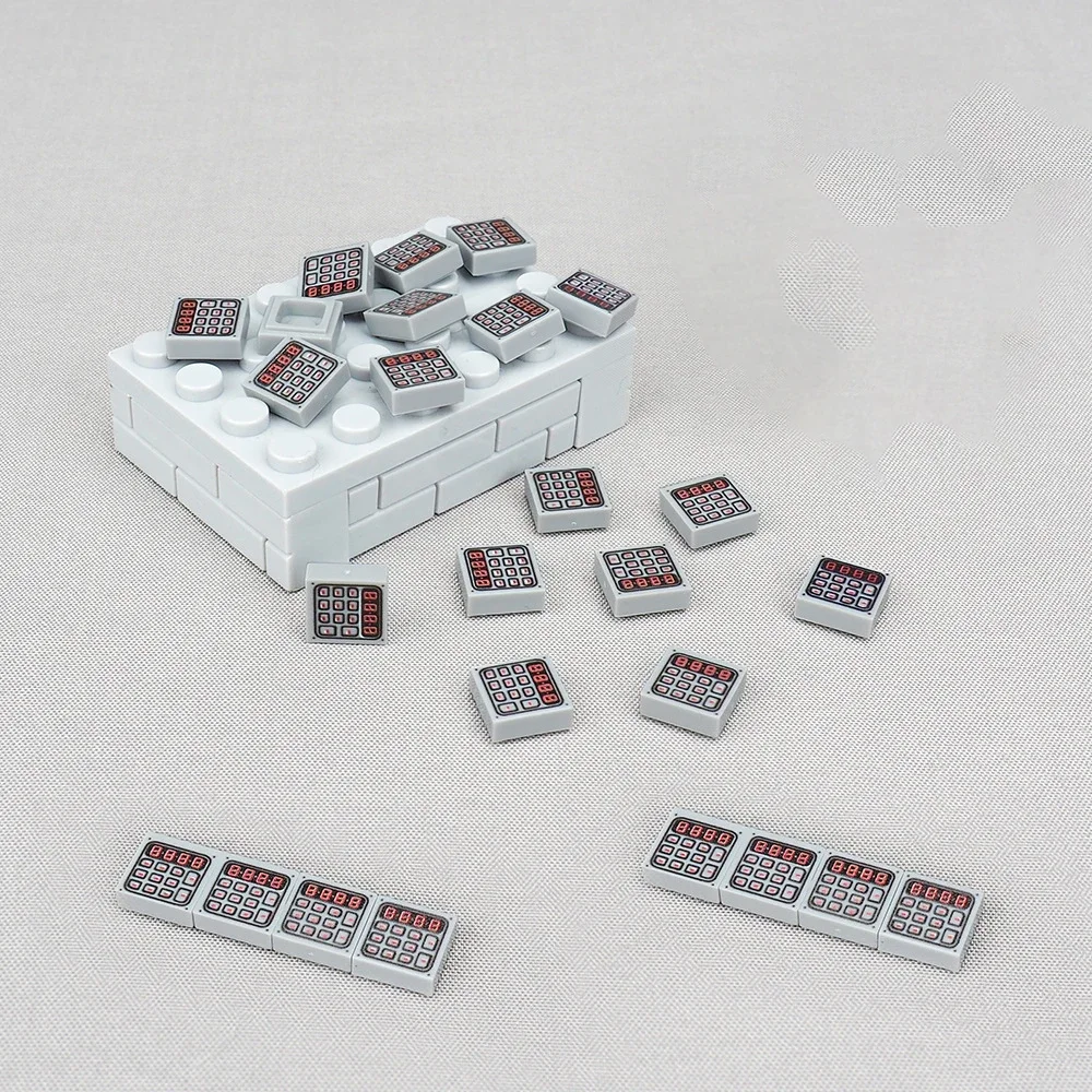 MOC 10 Uds. Teclado Digital impreso 3070 patrón de botón rojo bloques de construcción máquina de vehículo accesorios compatibles juguetes para niños