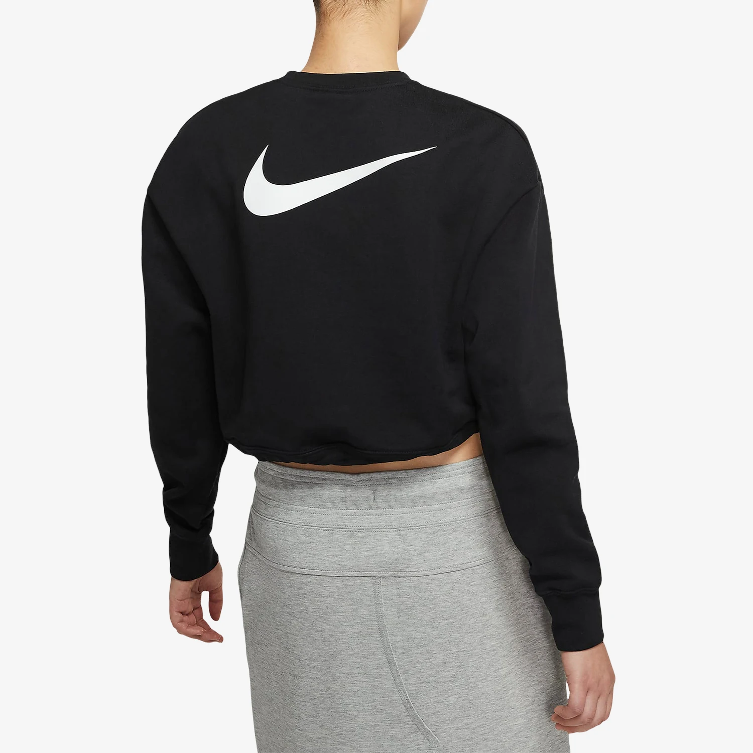 Nike genuine Women's Solid Logo Drawstring Waist Short Sleeve Long Sweatshirt CJ3767-010