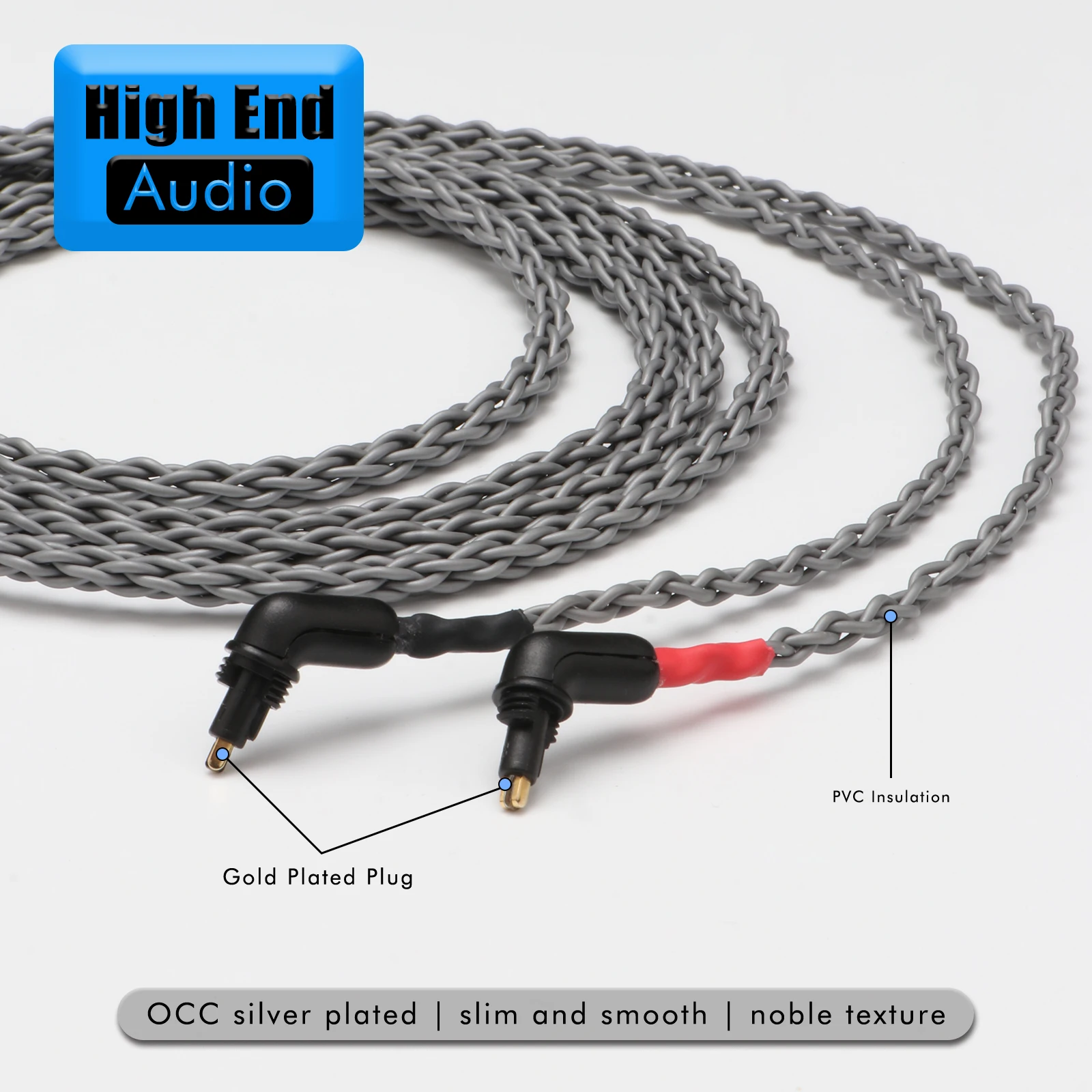 Preffair HIFI Audio iem Cable for MDR-EX600 EX800 EX1000 MDR-7500 8Cores Earbuds Cable 3.5mm OCC Copper with Gold-plated Plug